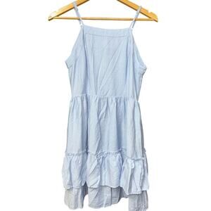 Altar’d State Mini Sundress Tiered Button detail down back Ruffles Blue Medium